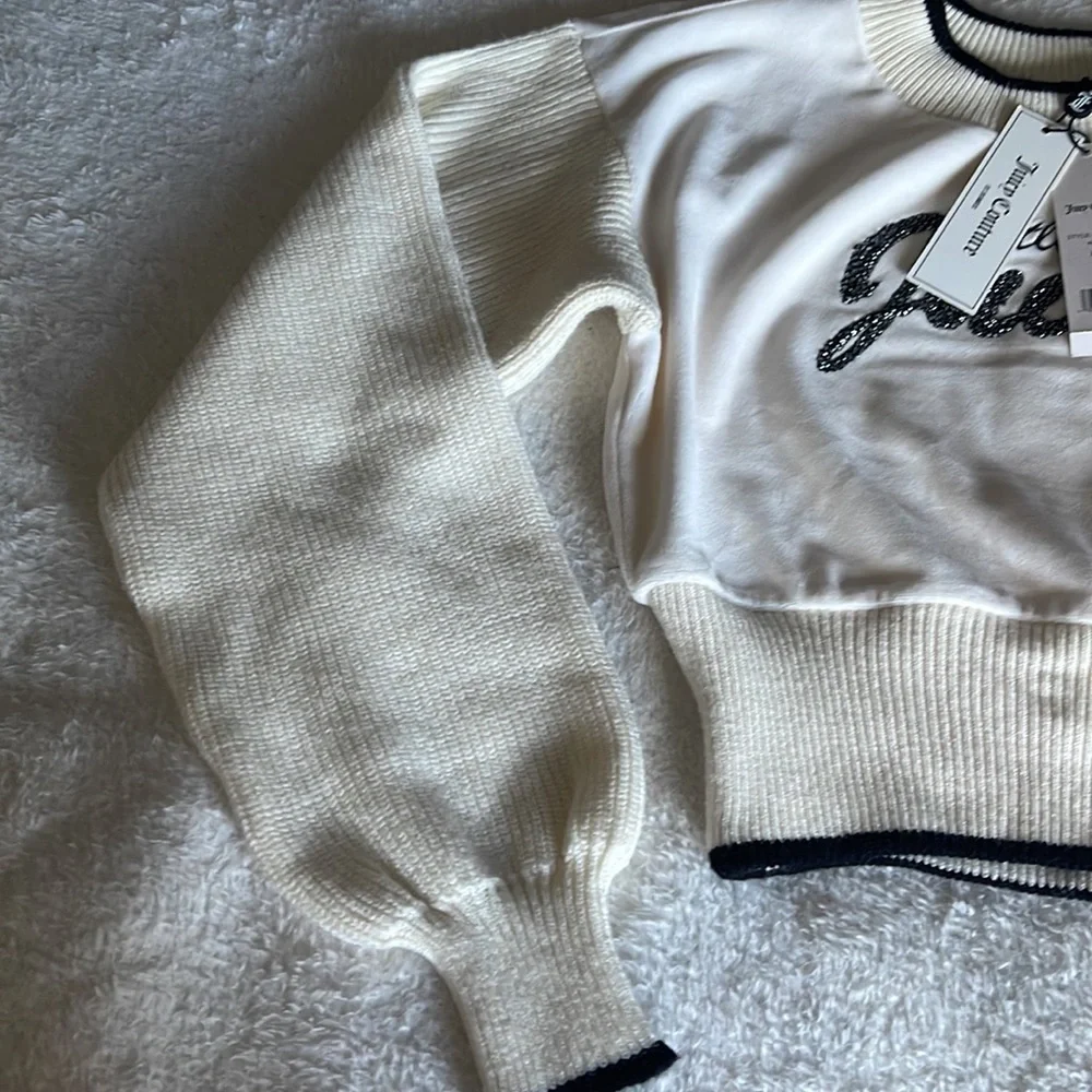 Juicy couture knit velvet cropped sweater - Picture 4 of 6